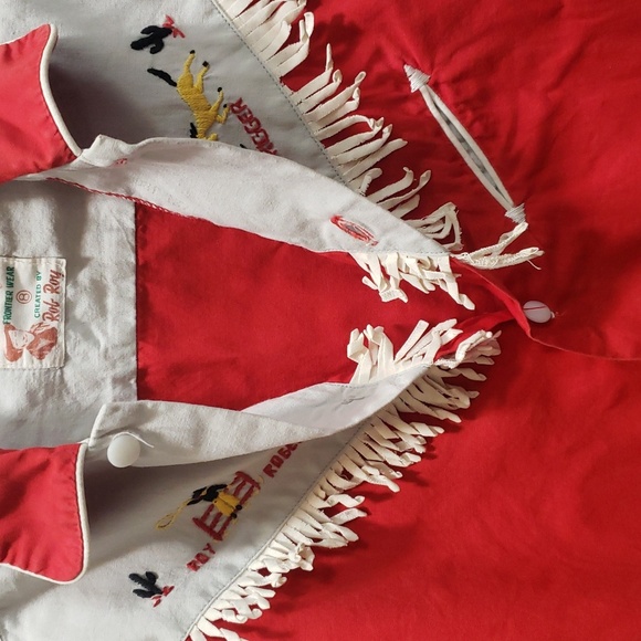Vintage 1950s Roy Rogers Frontier Wear Western Red Fringe Boys Shirt, Size 8 - Picture 9 of 9